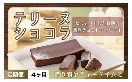 【４ヶ月定期便】テリーヌ　ショコラ 【チョコレート 生クリーム キャラメル バニラ チョコレートケーキ デザート スイーツ 鹿嶋市 茨城県】 （KCX-32）