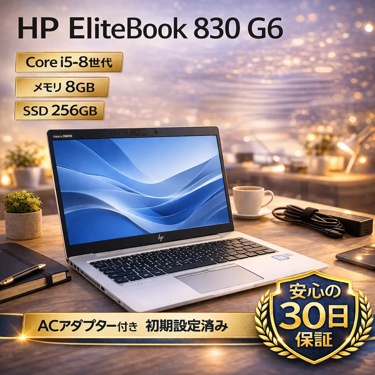 【HP EliteBook 830 G6 】第8世代Core i5 / メモリ8GB / 256GB / フルHD ～初期設定済み・すぐ使える再生ノートPC～ | 120-05
