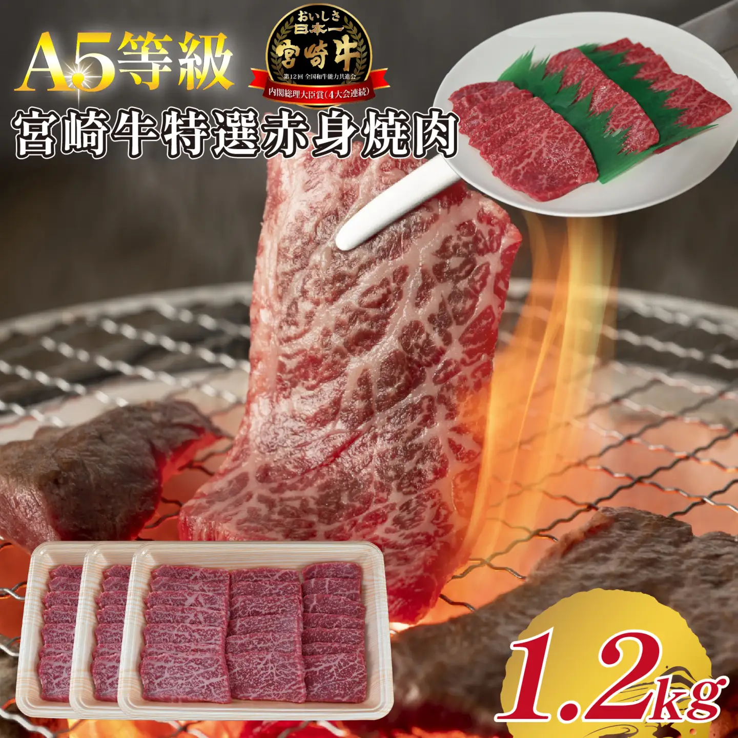 【A5等級】宮崎牛特選赤身焼肉 1.2kg  宮崎牛 ブランド牛 和牛 牛肉 焼肉 特選和牛 赤身 A5 宮崎県 小林市