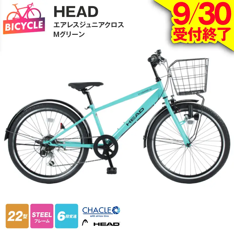 【9/30受付終了】HEADエアレスジュニアクロス VIGREX BAA 22型6段 Mグリーン