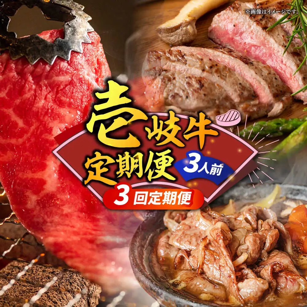 【全3回定期便】壱岐牛定期便（壱岐牛ステーキ、しゃぶすき、焼き肉セット）3人前《壱岐市》【壱岐市農業協同組合】壱岐牛 すき焼き ステーキ しゃぶしゃぶ 焼肉 [JBO166]