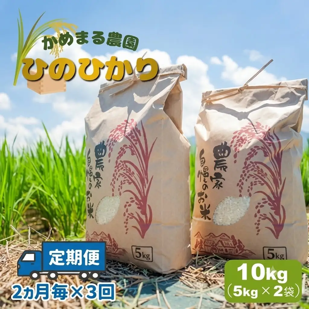 米 ひのひかり 10kg（2ヶ月毎×3回）| かめまる農園