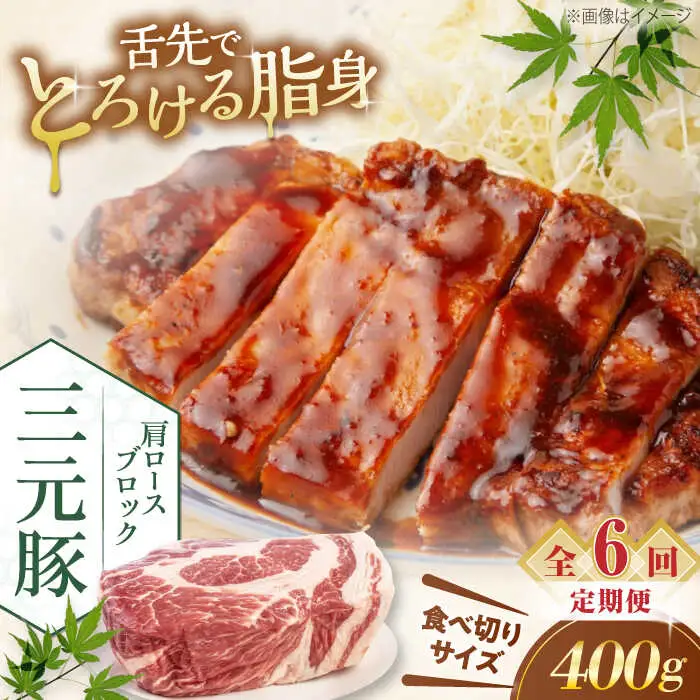 【全6回定期便】平田牧場 肩ロース ブロック 400g  豚肉 ローストポーク 煮豚 [AJAP162]