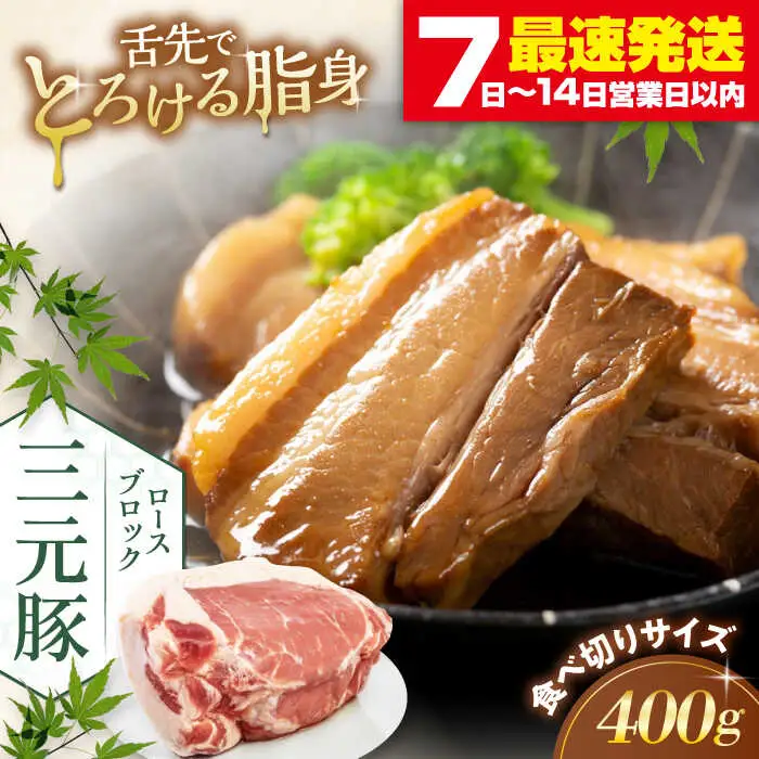 平田牧場 ロース ブロック 400g  角煮 豚肉 加工品  [AJAP164]