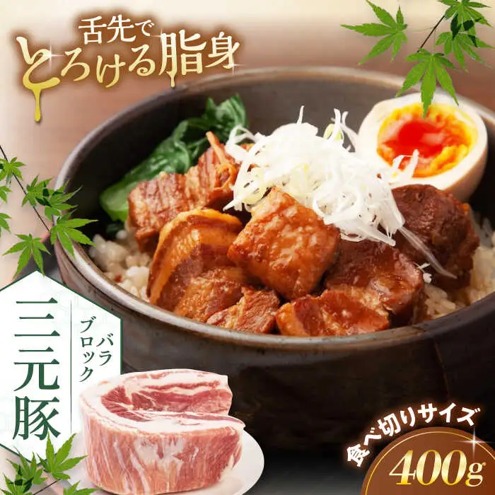 平田牧場 バラ ブロック 400g  バラ 豚肉 国産 北海道  [AJAP169]