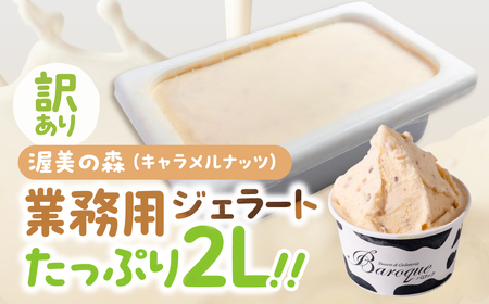 訳あり 行列店の ジェラート 業務用2L 渥美の森 (キャラメルナッツ) スイーツ 牧場 直送 牛乳 こだわり ミルク アイス 手作り 送料無料 ワケアリ アイスクリーム 厳選 人気