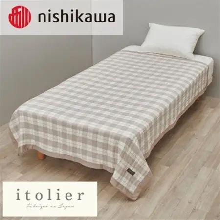 【nishikawa/西川】ガーゼケット(麻混)シングルサイズ　ベージュ【1639795】