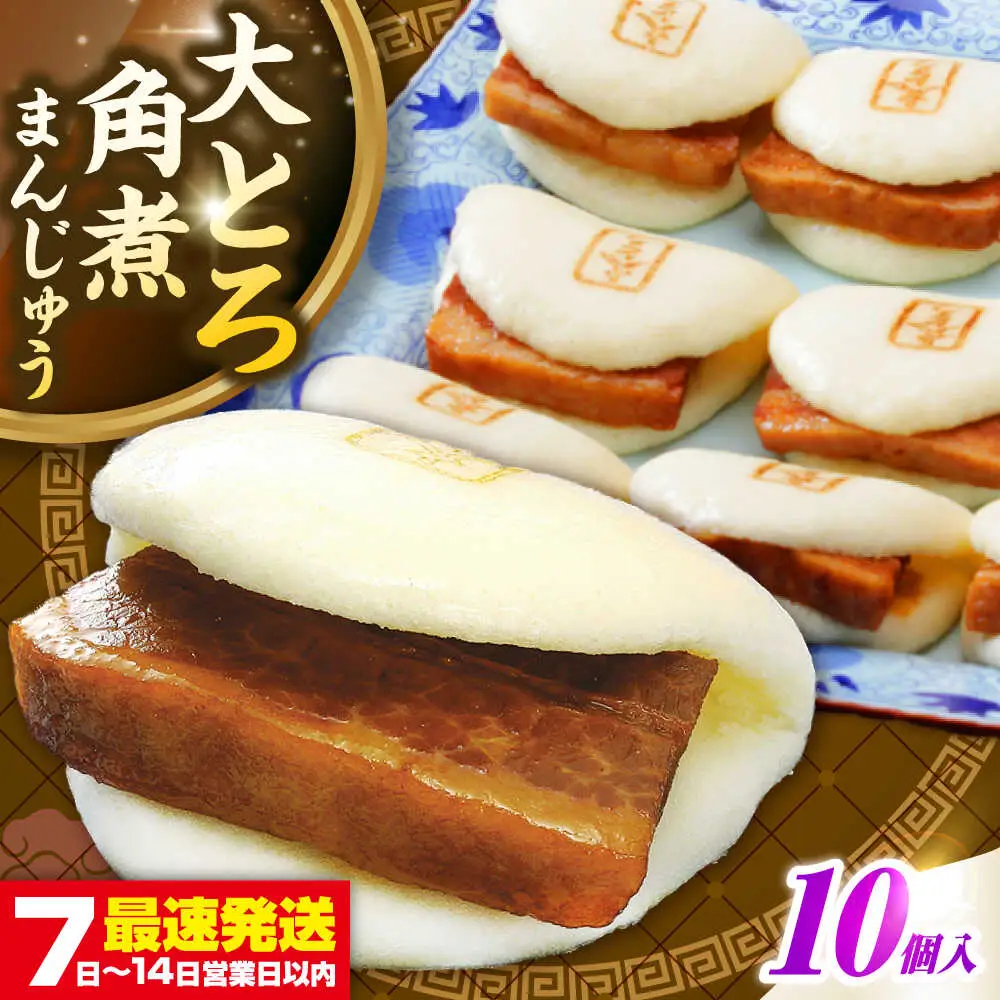 【簡易包装】大とろ角煮まんじゅう10個（5個×2）　《壱岐市》【岩崎本舗】冷凍 豚 豚角煮 角煮饅頭 簡単調理 おやつ お取り寄せ 長崎[JHA026]