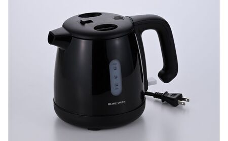 転倒湯漏れ機能付き　電気ケトル0.8L　黒　電化製品 キッチン用品  電気ケトル 空だき防止機能 こぼれにくい 卓上新潟県田上町