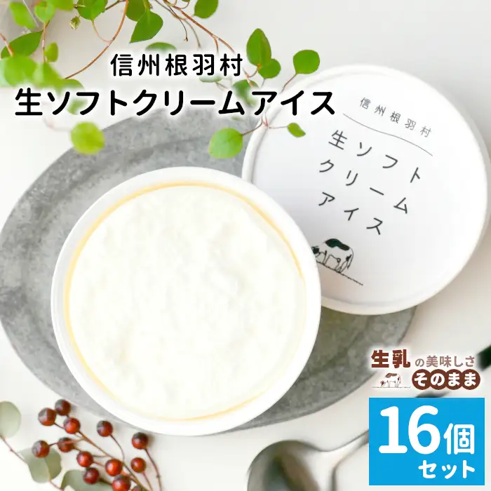 着色料・香料不使用！生ソフトクリームアイス　16個入り アイスクリーム ミルク アイス 根羽村 ネバーランド 12000円
