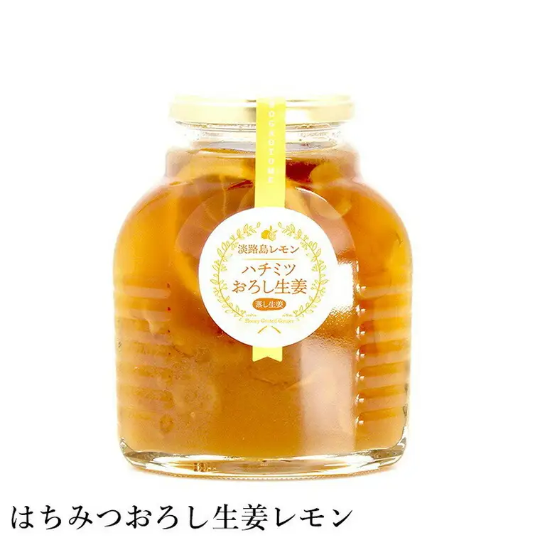 ハチミツおろし生姜レモン 500ml / はちみつ 国産 蜂蜜 ハチミツ 兵庫県産 こうのとり生姜 淡路島産 レモン ノーワックスレモン ショウガオール お湯割り 炭酸割り はちみつジンジャースカッシュ 温活 しょうが ショウガ 生姜  ジンジャー