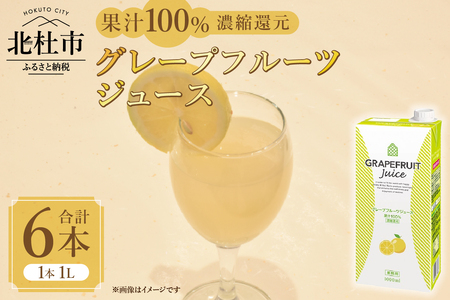 三井農林 WN(ホワイトノーブル紅茶) グレープフルーツジュース 1L×6本 グレープフルーツジュース 濃縮還元 100％ ホワイトノーブル 1L 1000ml 6本 紙パック ストレート アレンジ グレープフルーツ 飲料 日東紅茶 業務用 優雅 贅沢 ティータイム 山梨県 北杜市 [h347]