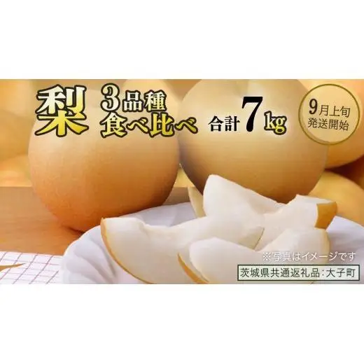 【食べ比べ】 梨 3品種 合計 約7kg 【2026年9月上旬発送開始】(茨城県共通返礼品：大子町)