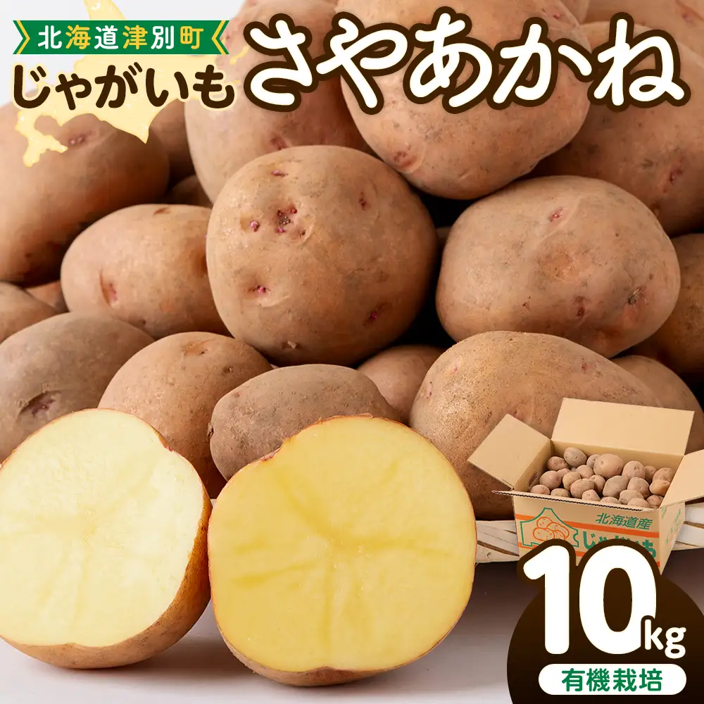 【数量限定】R8年産先行受付 じゃがいも（さやあかね） 有機栽培  10kg | ジャガイモ 芋 さやあかね 馬鈴薯 大容量 新鮮 野菜 煮物 コロッケ ポテトサラダ ポテト 保存 特産 産地直送 北海道 津別町 送料無料