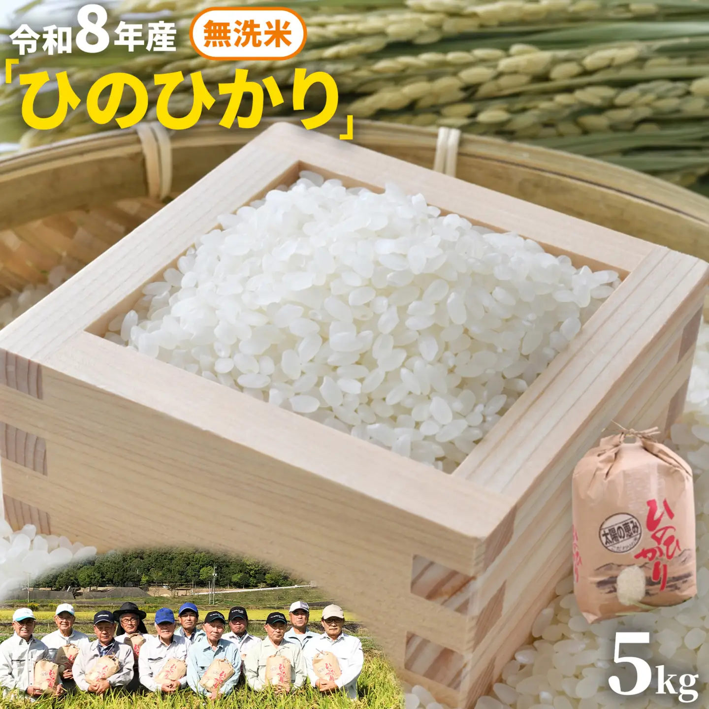 無洗米 8年産 ひのひかり 5kg 太陽の恵み 米