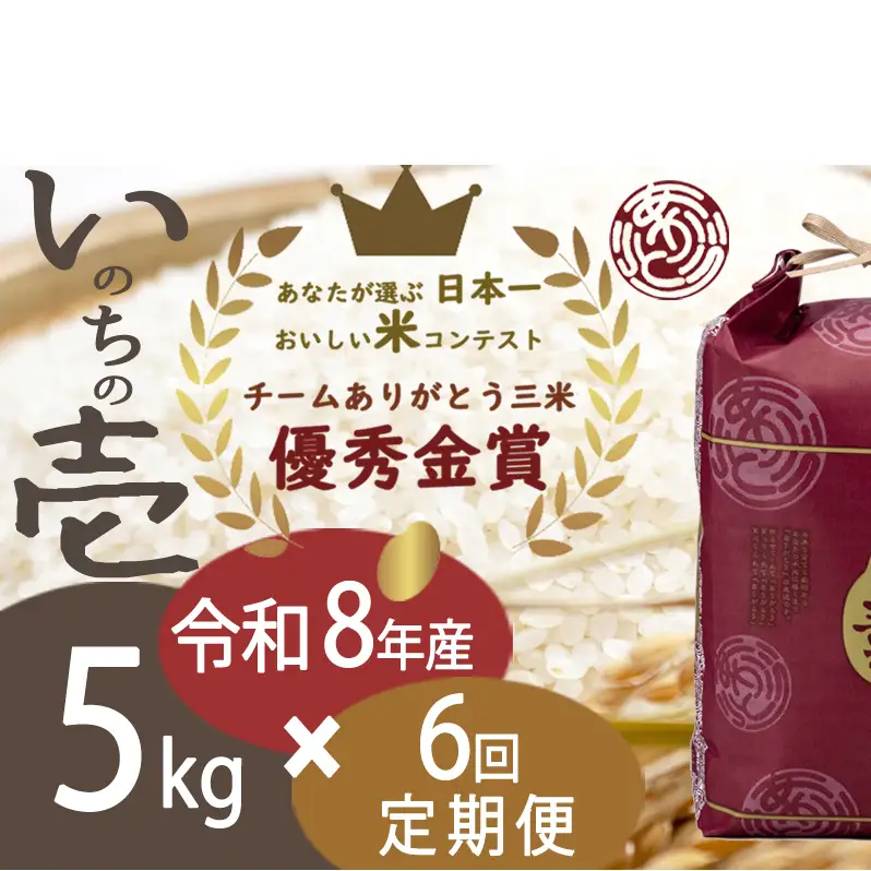 いのちの壱 新潟県産 白米 定期便 いのちの壱【5kg×6回】【定期便】【先行予約】