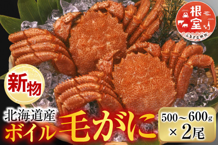 根室海鮮市場＜直送＞ボイル毛がに500～600g×2尾 F-28030