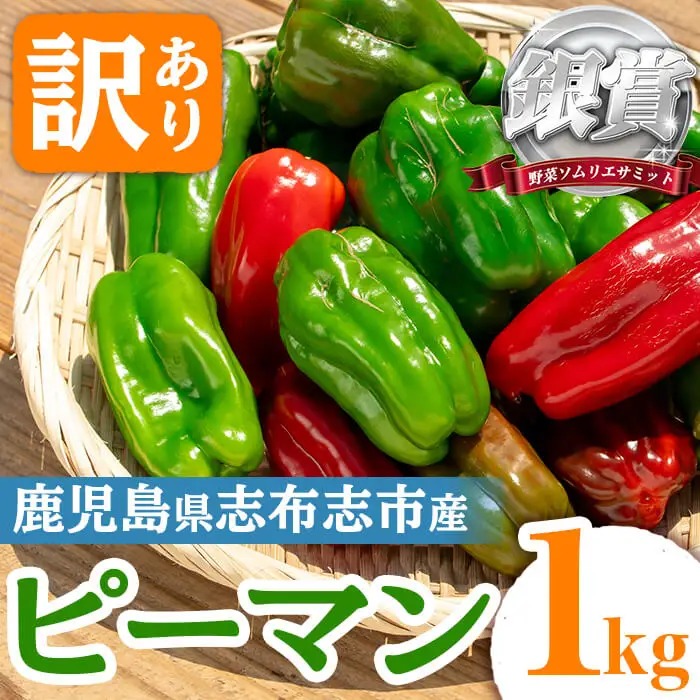 志布志産訳ありピーマン(1kg) ピーマン 訳あり 野菜 やさい ぴーまん 新鮮 常温 常温保存 おかず 詰め合わせ 銀賞 銀賞受賞 野菜ソムリエサミット p5-050