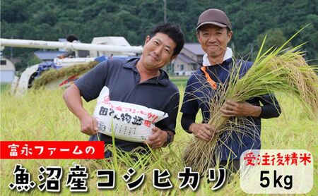 【令和8年産　新米先行受付】冨永ファーム「田でん物語」魚沼産コシヒカリ(精米)5kg 米 こしひかり お米 魚沼産コシヒカリ こめ コメ 新潟 魚沼 魚沼産こしひかり 白米
