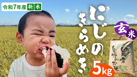 ＜ 新米 ＞ 令和7年産 茨城県産 玄米 にじのきらめき 5kg 【2025年9月下旬より発送開始】 お米 ごはん 家庭用