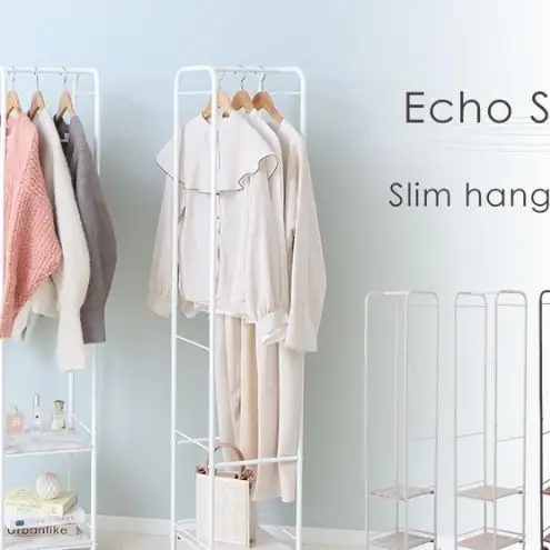 スリムハンガーラック Echo エコー ヤマソロ スリム ハンガーラック キャスター 軽量 収納棚 ポール ラック ポールハンガーラック 家具 インテリア おしゃれ 兵庫 兵庫県 小野市 ホワイト