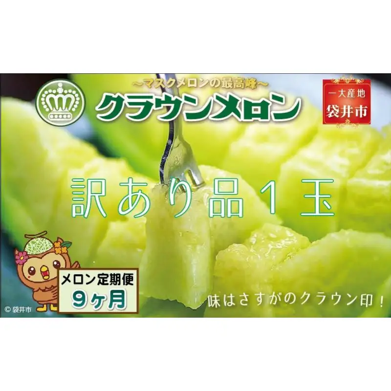クラウンメロン 訳あり 静岡県産 クラウンメロン【1玉】【9ヶ月定期便】
