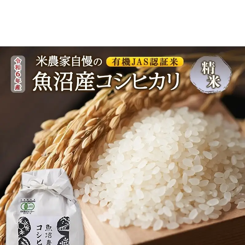 有機JAS認証米 米農家自慢の 魚沼産 コシヒカリ精米3kg×1袋 １２ヶ月連続お届け 米 お米 こめ こしひかり 白米 定期便 定期 有機 新潟県 魚沼市 魚沼