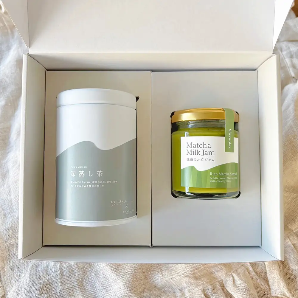テレビ番組で紹介！お茶のミルクジャム（抹茶＋煎茶）＋静岡深蒸し茶ティーバッグセット｜ ギフト仕様 パンのお供 ご当地スイーツ プレゼントにも