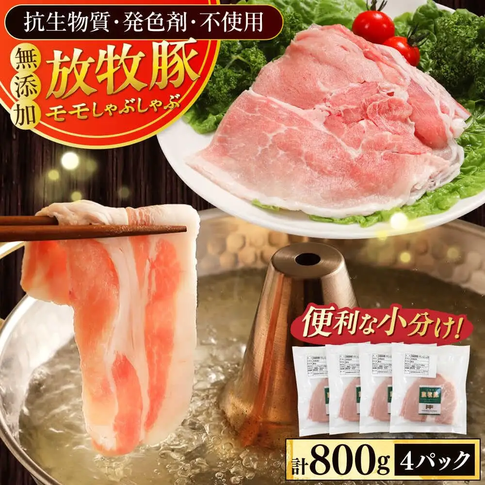 放牧豚モモ しゃぶしゃぶ 計800g（200g×4） 精肉 スライス 薄切り 小分け 冷凍 北海道 [AXBA134]