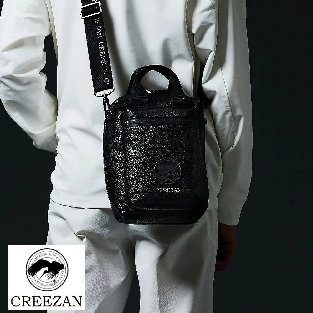CREEZAN GOLF クリーザンゴルフ カートバッグボックス ブラック CCGI-013-02 / ゴルフ カートバッグ ゴルフバッグ 縦型 軽量 収納力 水濡れに強い 高機能合成皮革 ドリンクホルダー付き ショルダーストラップ付き シンプル デザイン