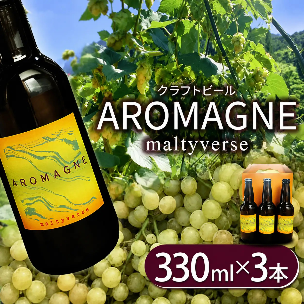 クラフトビール【モルティバース】330ml×3本 | お酒 酒 地ビール 地元ビール アロマグネ 醸造 所 特産品 クラフトビール ご褒美 贈答用 おいしい 栃木県 那珂川町 送料無料