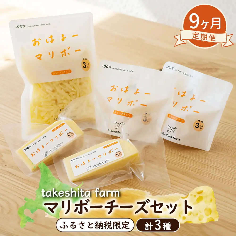 竹下牧場 takeshita farm【9ヶ月配送】マリボーチーズセット 計510g【24026】