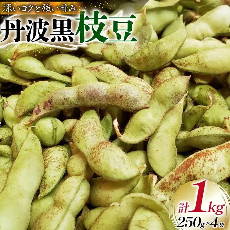 丹波黒 枝豆 さやのみ 250g×4袋 計1kg 【2026年10月前半～11月前半配送】