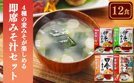 【味噌】みそ汁 4種 麦味噌 12食 | インスタント 即席 味噌汁  ギノーみそ【GNM017】