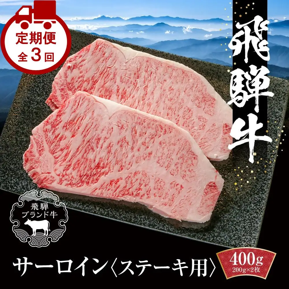 【定期便】全3回 飛騨牛 サーロインステーキ | 定期便 MZ109