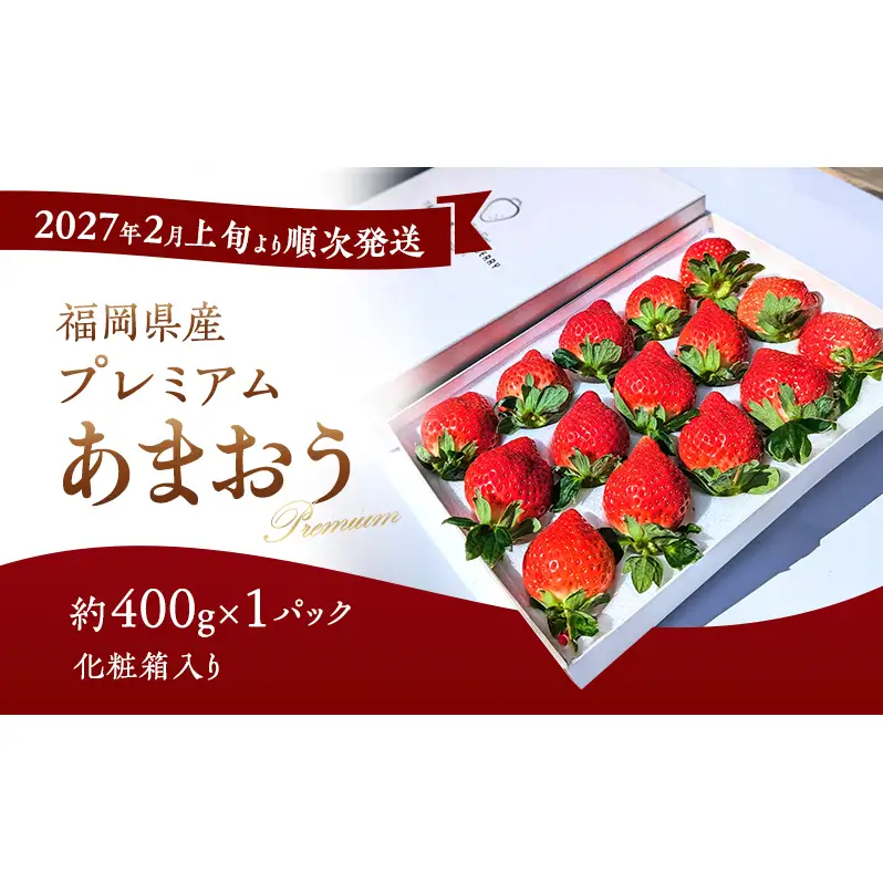 あまおう 化粧箱入り プレミアム 贈答用 福岡県産 あまおう【約400g×1パック】【先行予約】