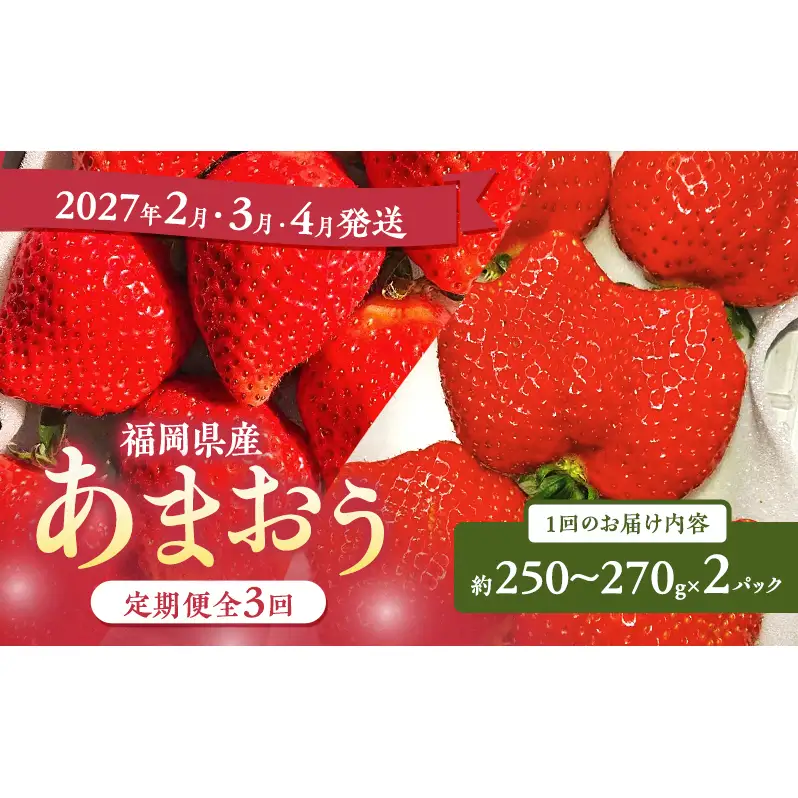 あまおう 定期便 いちご 福岡県産 あまおう【2パック×3回】【定期便3回】