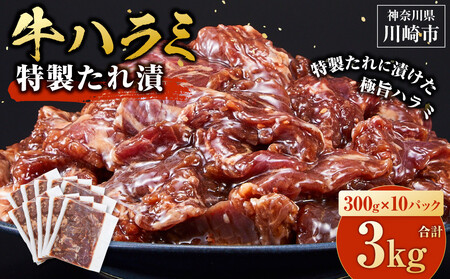 訳あり 牛ハラミ 特製たれ漬 3.0kg【11月発送】 ハラミ