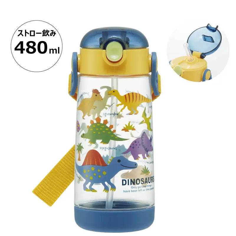 ワンプッシュストローボトル ディノサウルス ピクチャーブック スケーター 5-111