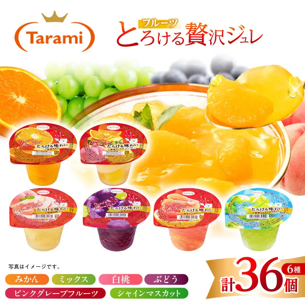 とろける味わい 200g 6種×各6個 計36個セット(みかん・ミックス・白桃・ぶどう・ピンクグレープフルーツ・シャインマスカット) [AHBR040]