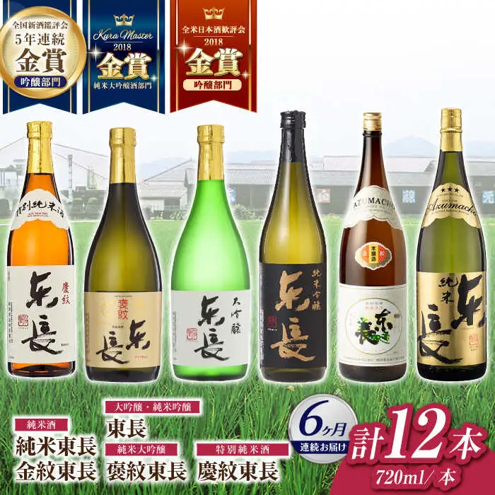 【定期便】 日本酒 東長6種堪能セット計12本 NAH127 日本酒 全6回