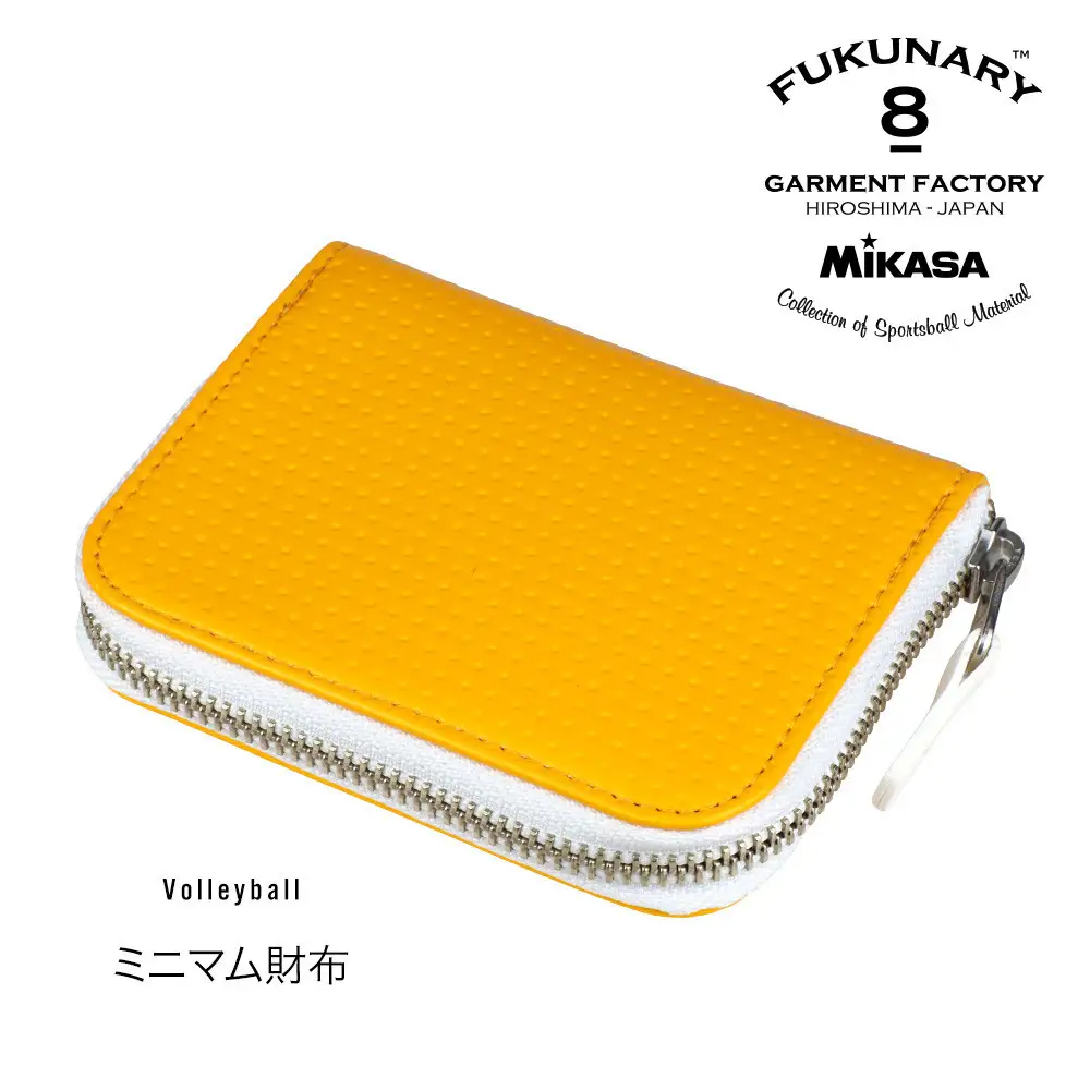 FUKUNARY ミニマム財布 コインケース 小銭入れ ミカサ バレーボール イエロー おしゃれ 日本製 広島市 フクナリー M074