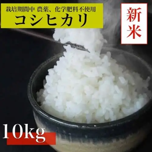 【令和8年産　新米先行予約】コシヒカリ白米10kg《栽培期間中農薬・化学肥料不使用》徳島県阿南市産【1655400】
