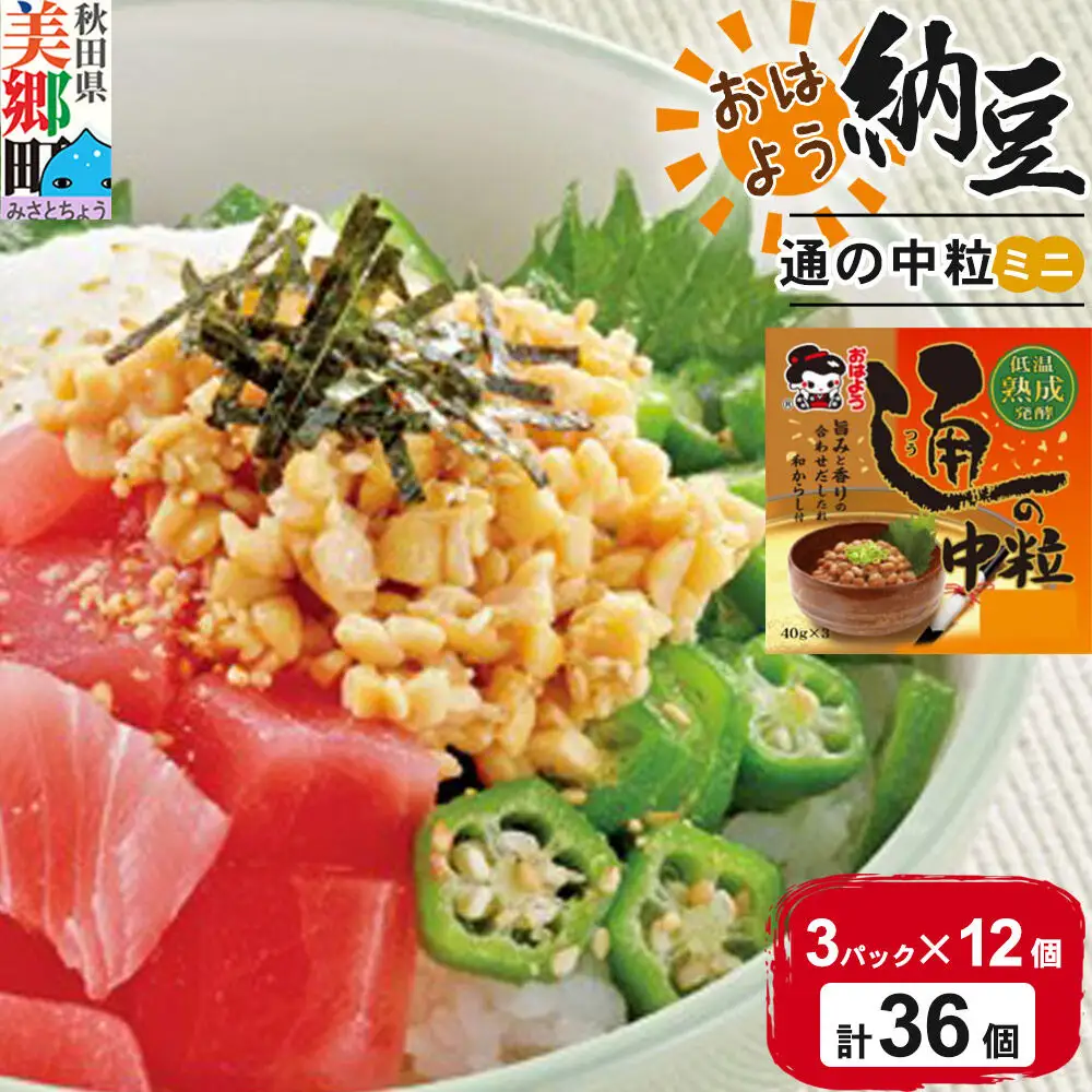 ヤマダフーズ おはよう納豆通の納豆中粒 ミニ 3パック×12個（計36個）
