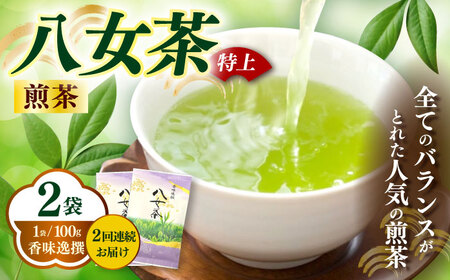 八女茶 【全2回定期便】 100g×2袋お茶 [ABEI040] 八女茶