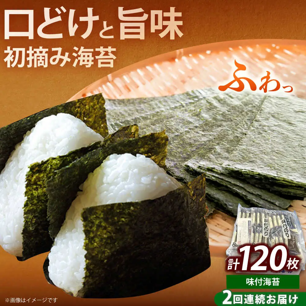 【全2回定期便】初摘み限定 福岡有明のり 味付海苔 6切5枚×24P海苔 のり ノリ おかず ごはん [ABEI054]