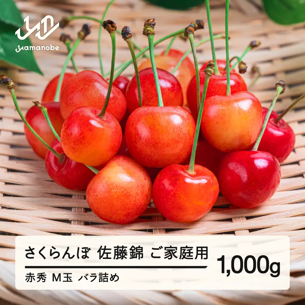 【先行予約】さくらんぼ 佐藤錦 赤秀 M玉 ご家庭用 1kg バラ詰 2027年産 令和9年産 山形県産 mm-snamx1000