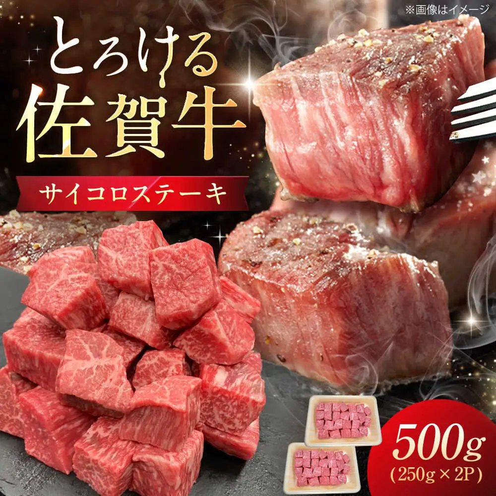佐賀牛 サイコロステーキ 500g（250g×2P） / 佐賀県 / 織田精肉店 [41ADAB001] 15,400円
