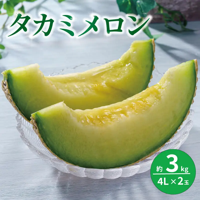 【先行予約】 メロン 約 3kg 青肉 2玉 タカミメロン