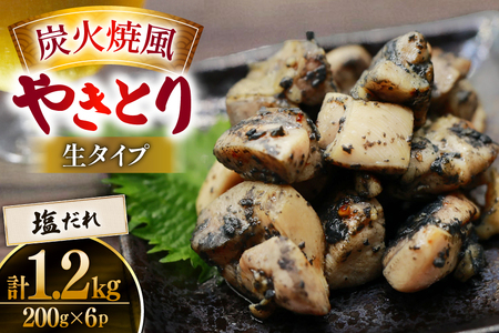 【新登場】 炭火焼鳥 炭火焼風やきとり 生タイプ 塩だれ 200g×6P